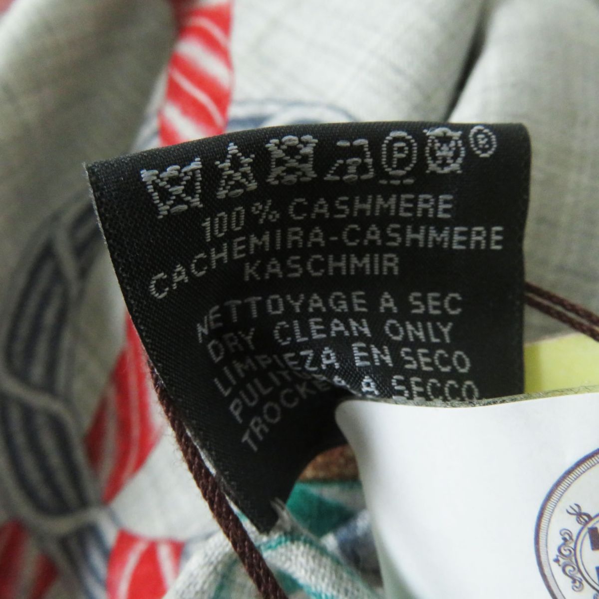 HERMES Stall Main: 100% cashmere Gray x Multi (Robe de Soir) Women Used