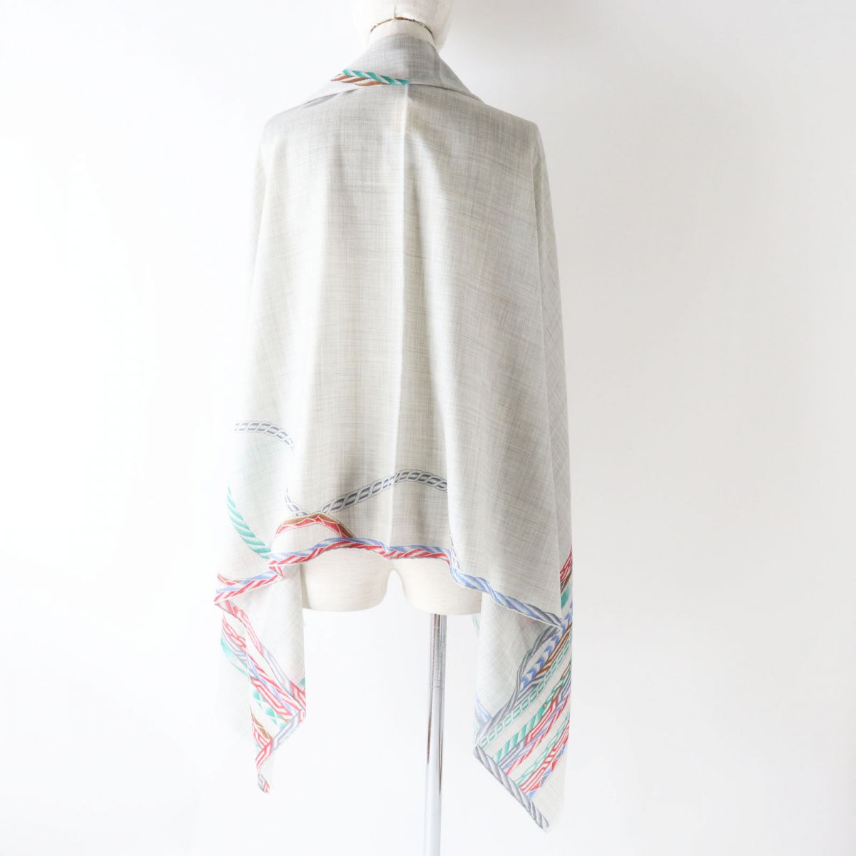 HERMES Stall Main: 100% cashmere Gray x Multi (Robe de Soir) Women Used