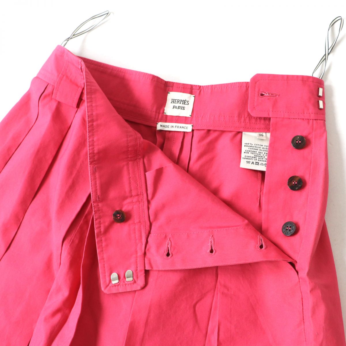 HERMES Pants Main: 100% cotton pink Women 36 Used