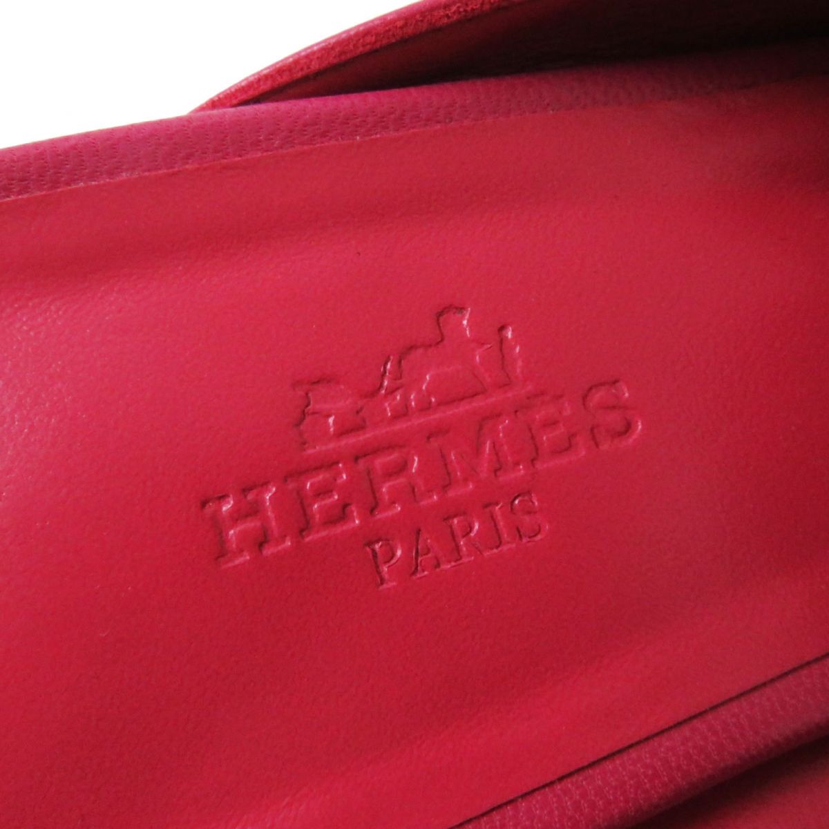 HERMES Mule leather shocking pink SilverMetal 37 1/2