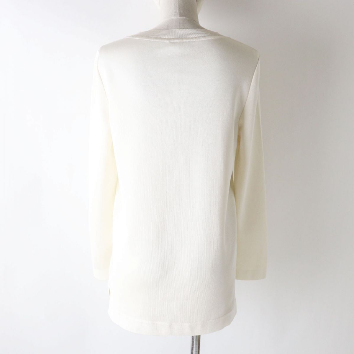 HERMES knit Main: 100% silk, part: 8% nylon, part: 2% polyurethane, part: 100% polyester White type Women 34 Used