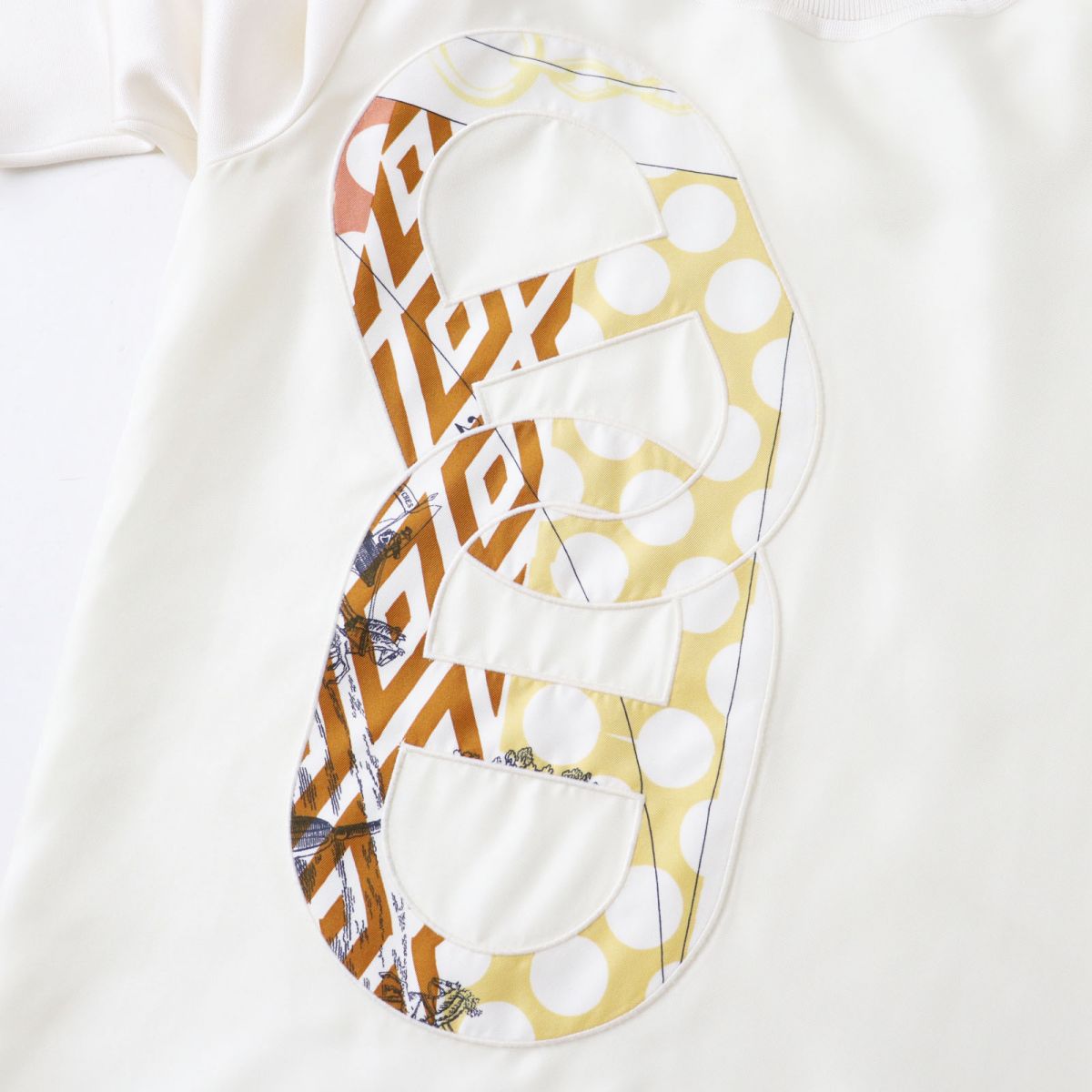 HERMES knit Main: 100% silk, part: 8% nylon, part: 2% polyurethane, part: 100% polyester White type Women 34 Used