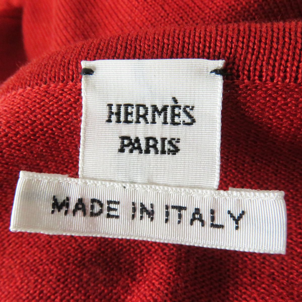 HERMES one piece silk Red x dark green type 34