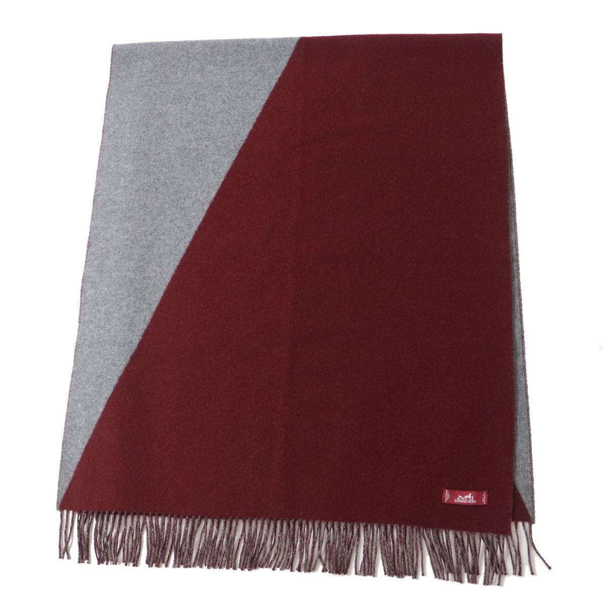 HERMES Scarf Main: 100% cashmere Red Women Used