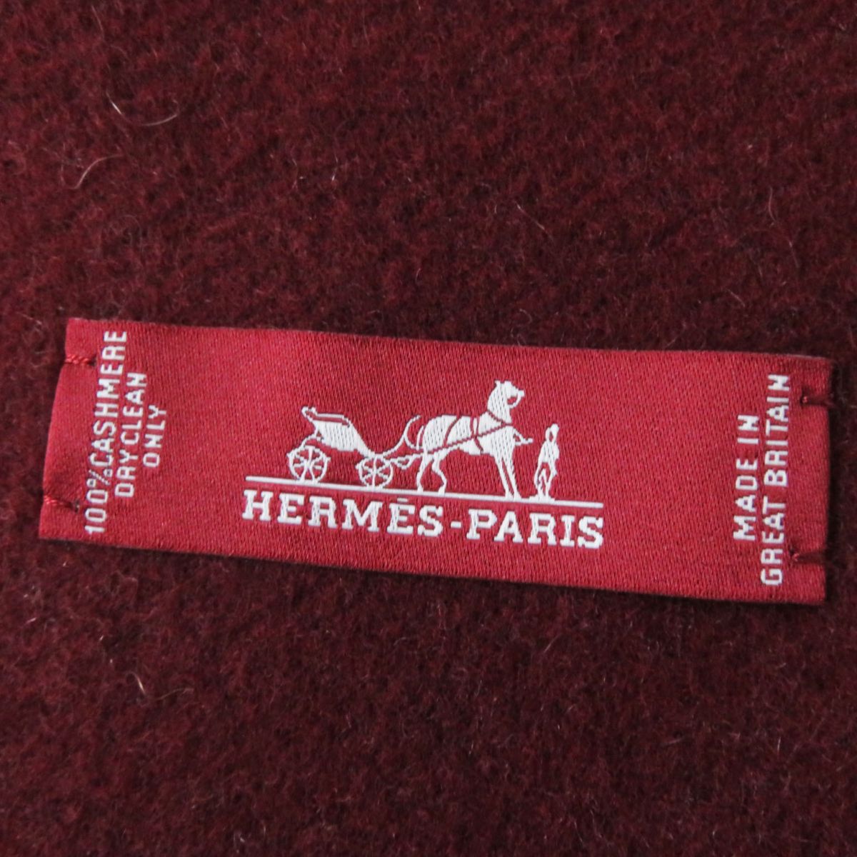 HERMES Scarf Main: 100% cashmere Red Women Used