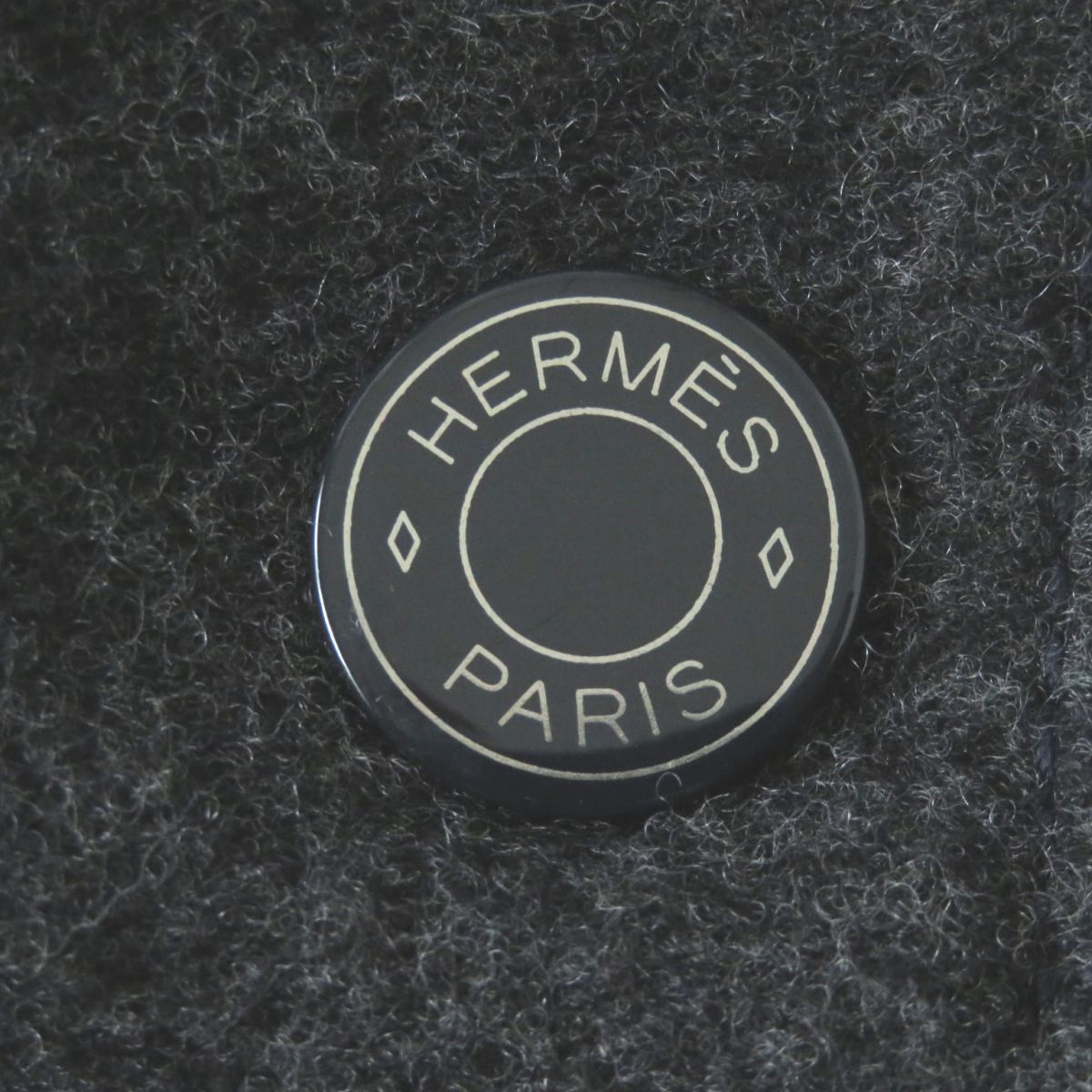 HERMES coat Main: 70% cotton, Main: 30% wool, Part: Leather Navy x Gray type Women 38 Used