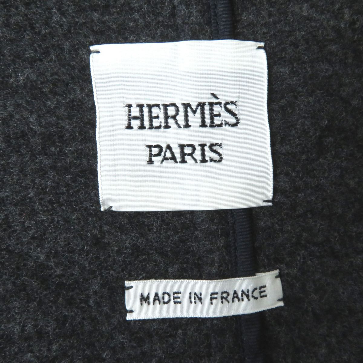 HERMES coat Main: 70% cotton, Main: 30% wool, Part: Leather Navy x Gray type Women 38 Used