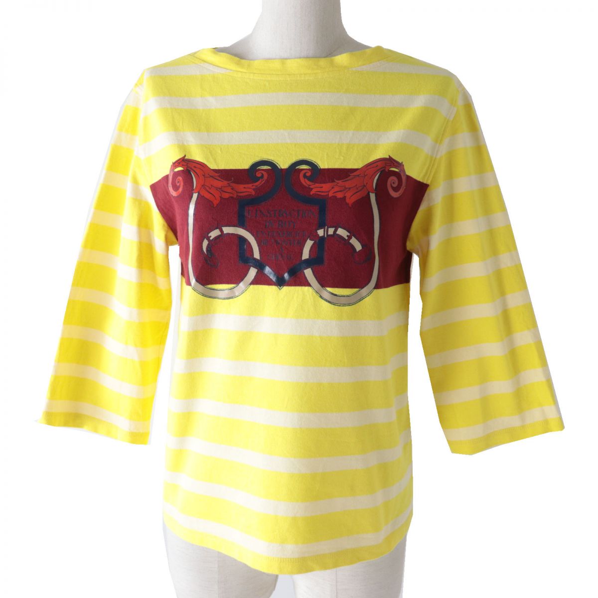 HERMES Short sleeve T-shirt cotton Yellow type<br>L'INSTRVCTION DV ROY 34