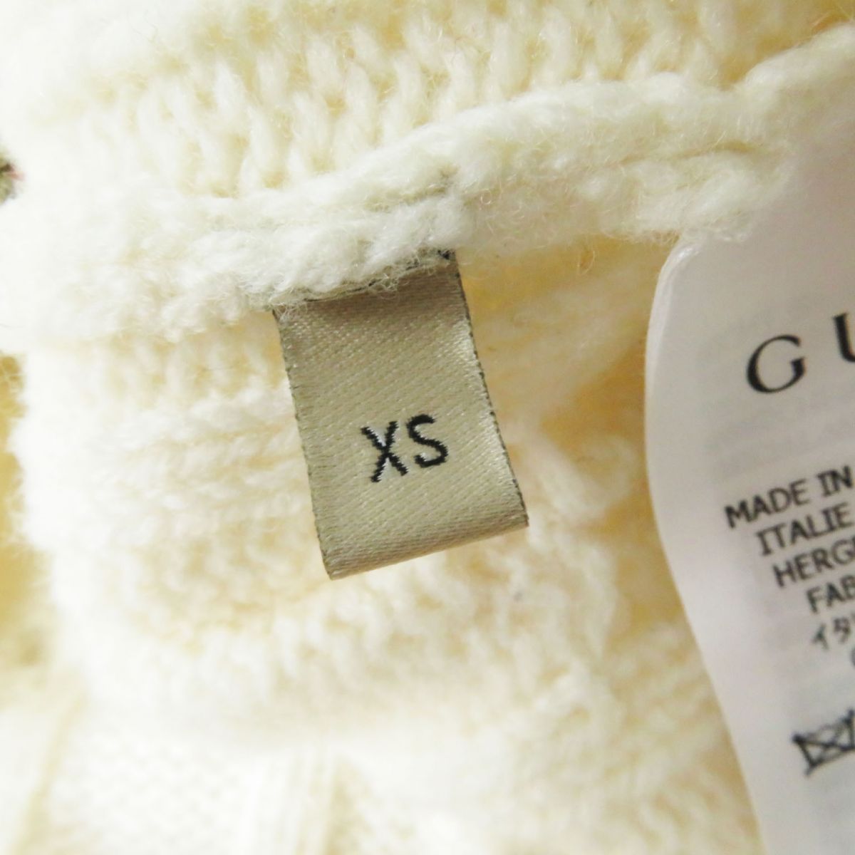 GUCCI knit Main: 100% wool, part: 50% acrylic, part: 50% wool White x multi Women XS Used