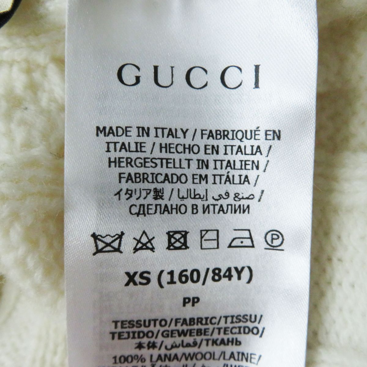 GUCCI knit Main: 100% wool, part: 50% acrylic, part: 50% wool White x multi Women XS Used