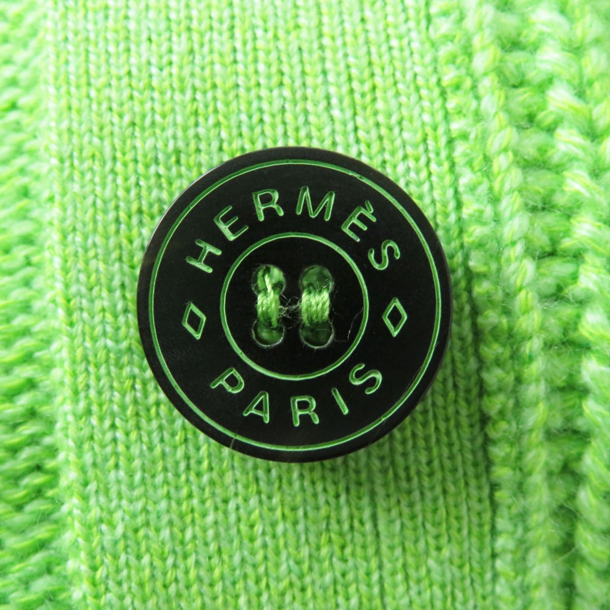 HERMES cardigan Main: 64% cashmere, Main: 36% cotton Light green Women 34 Used