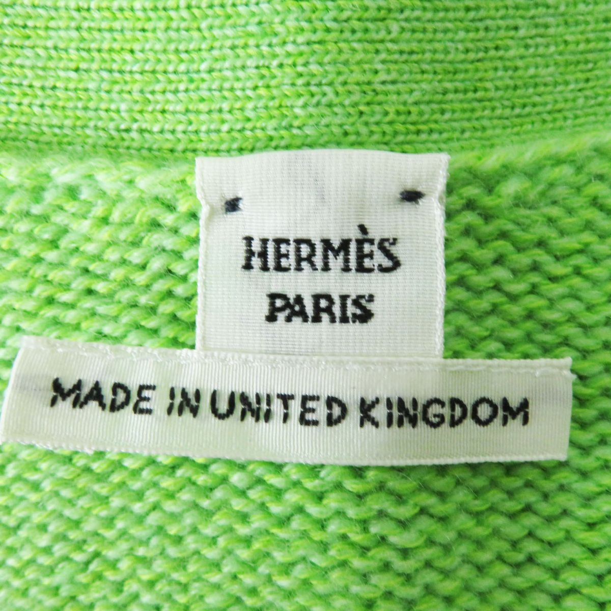 HERMES cardigan Main: 64% cashmere, Main: 36% cotton Light green Women 34 Used