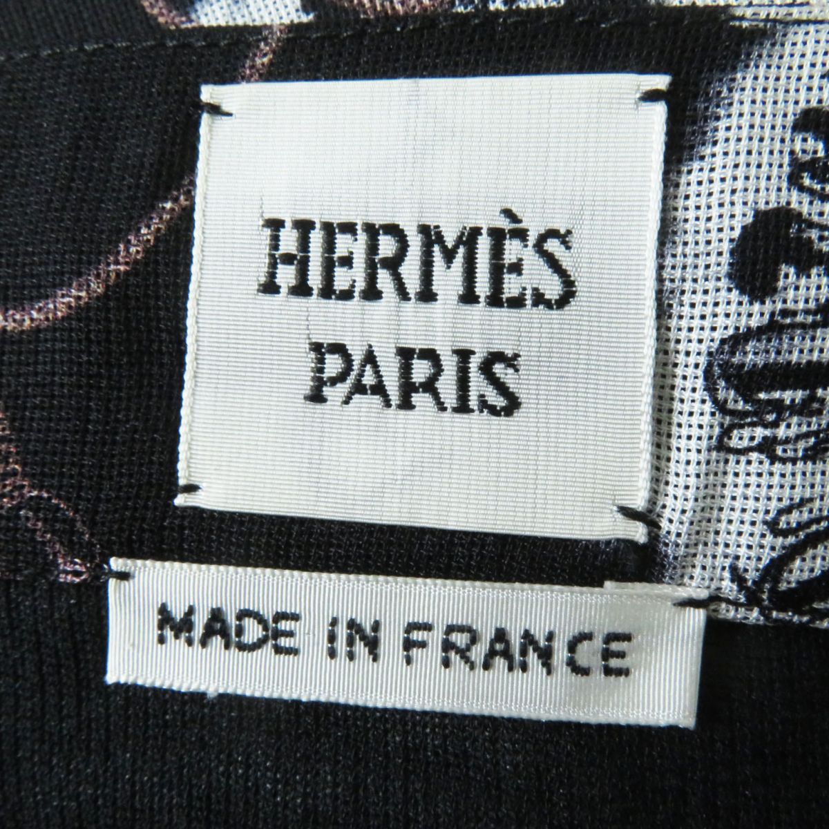 HERMES skirt Main: 100% silk Black x White x Dusty Pink All-over Pattern Women 36 Used