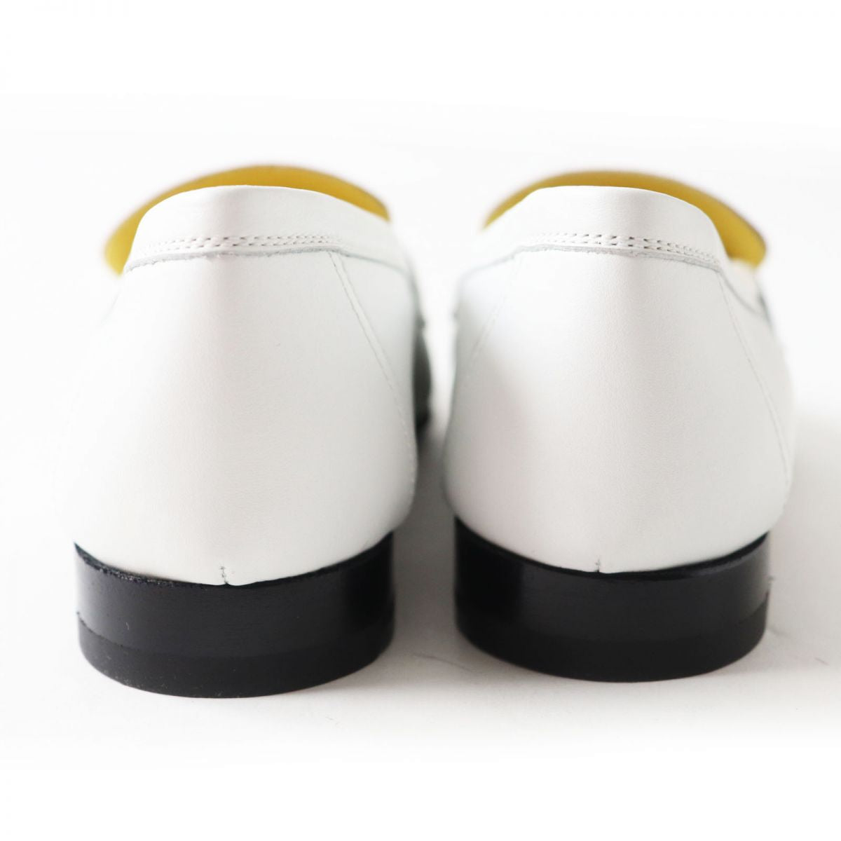 HERMES loafers Main: Leather White x beige x gold Metal Women 35 Used