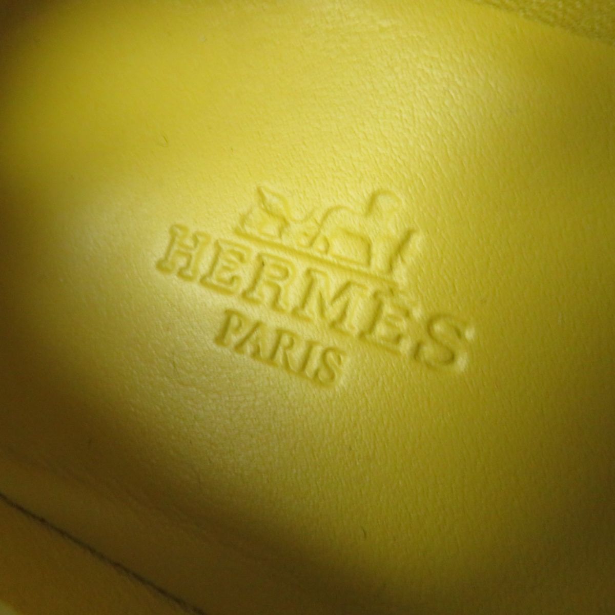 HERMES loafers Main: Leather White x beige x gold Metal Women 35 Used