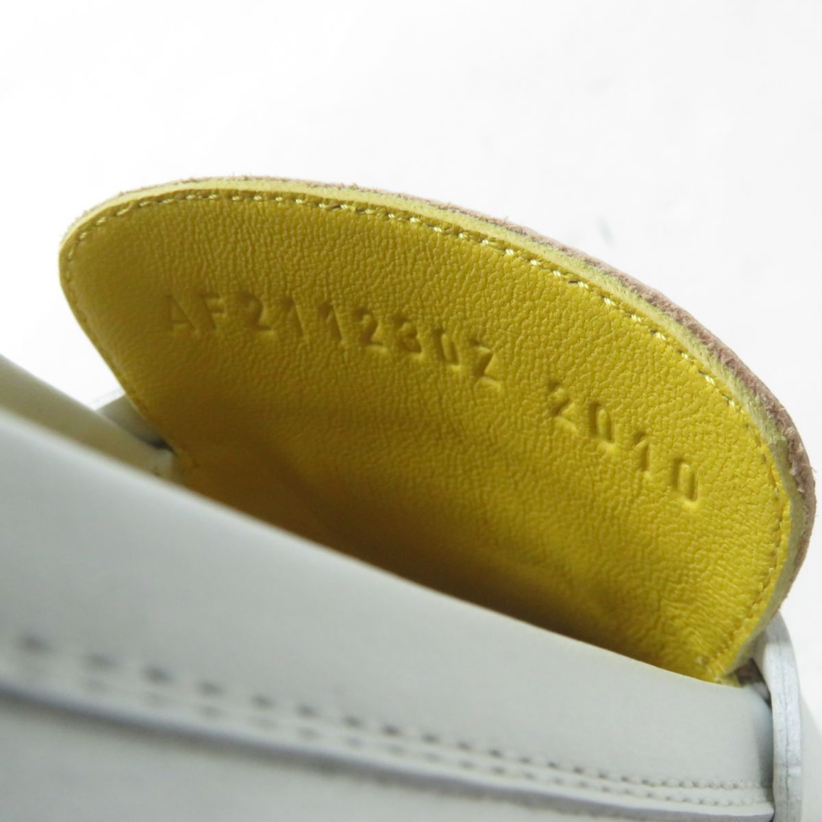 HERMES loafers Main: Leather White x beige x gold Metal Women 35 Used