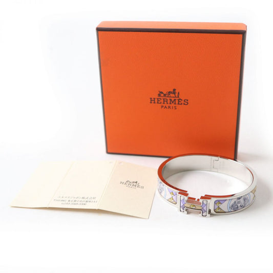 HERMES bracelet Gold Plated Silver multi H Hangul Collier & Chien Click crack PM Women Used
