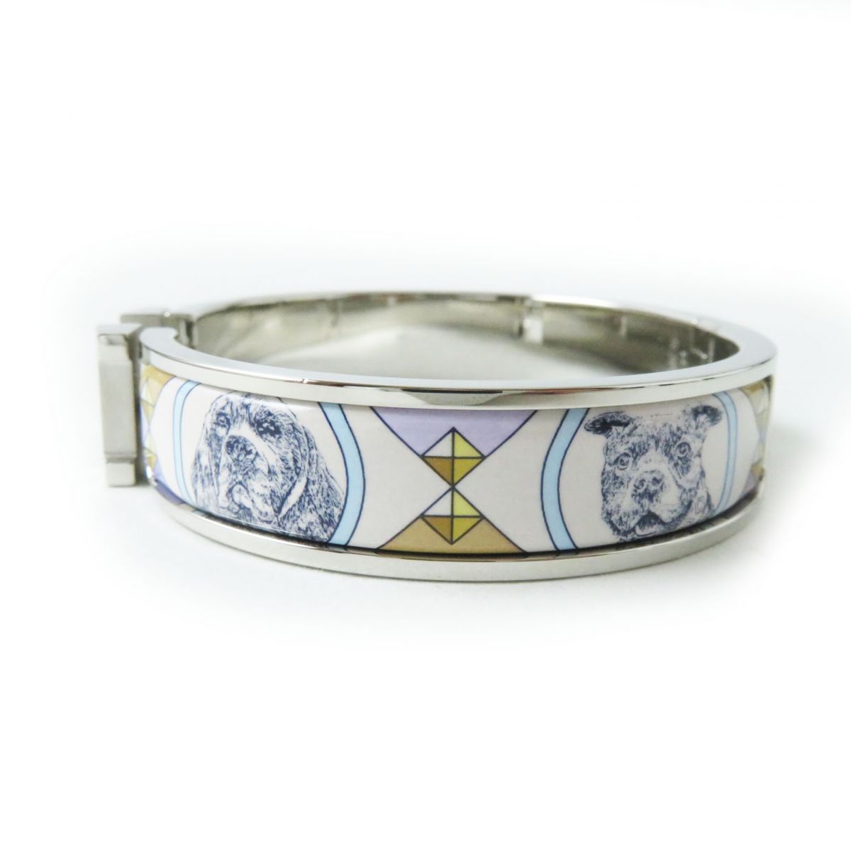 HERMES bracelet Gold Plated Silver multi H Hangul Collier & Chien Click crack PM Women Used