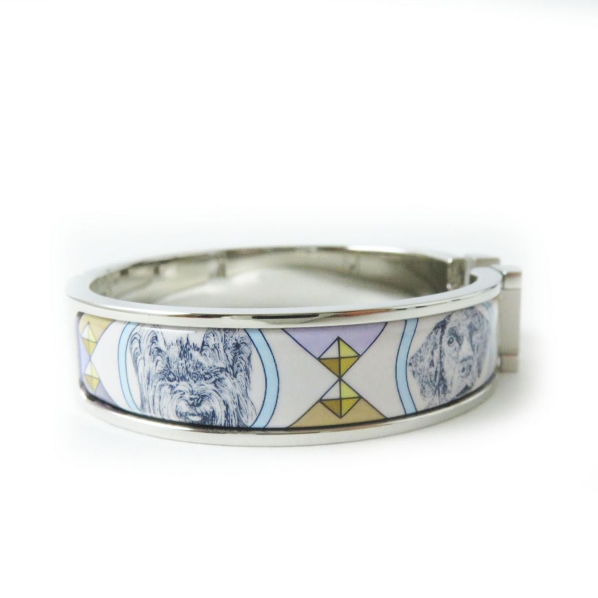 HERMES bracelet Gold Plated Silver multi H Hangul Collier & Chien Click crack PM Women Used