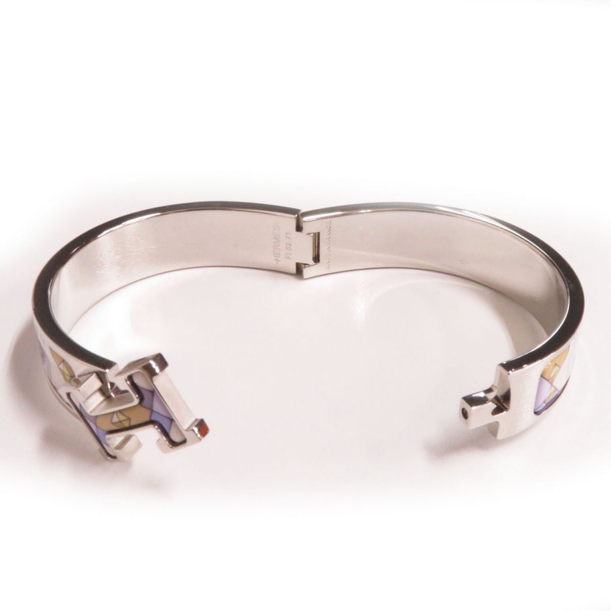 HERMES bracelet Gold Plated Silver multi H Hangul Collier & Chien Click crack PM Women Used
