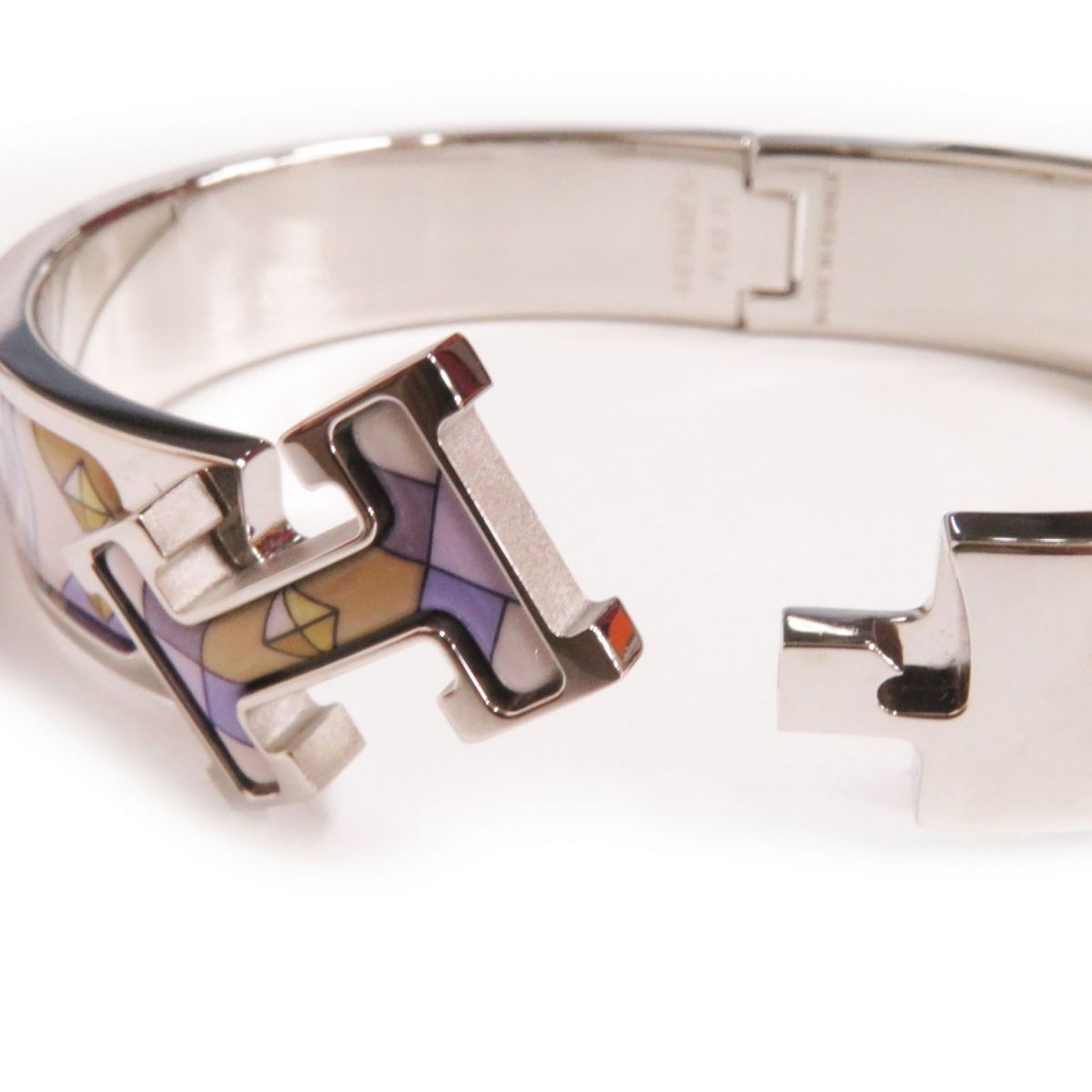 HERMES bracelet Gold Plated Silver multi H Hangul Collier & Chien Click crack PM Women Used