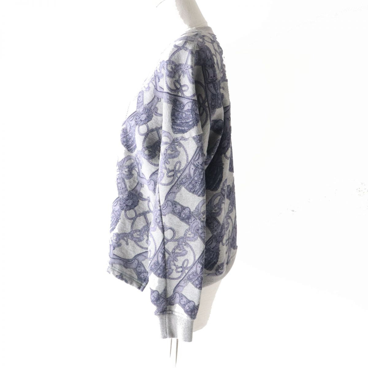 HERMES sweat Main: 86% cotton, Main: 14% camel, Part: 74% cotton, Part: 18% camel, Part: 8% polyurethane Gray x purple<br>Bride de Cour Women 34 Used