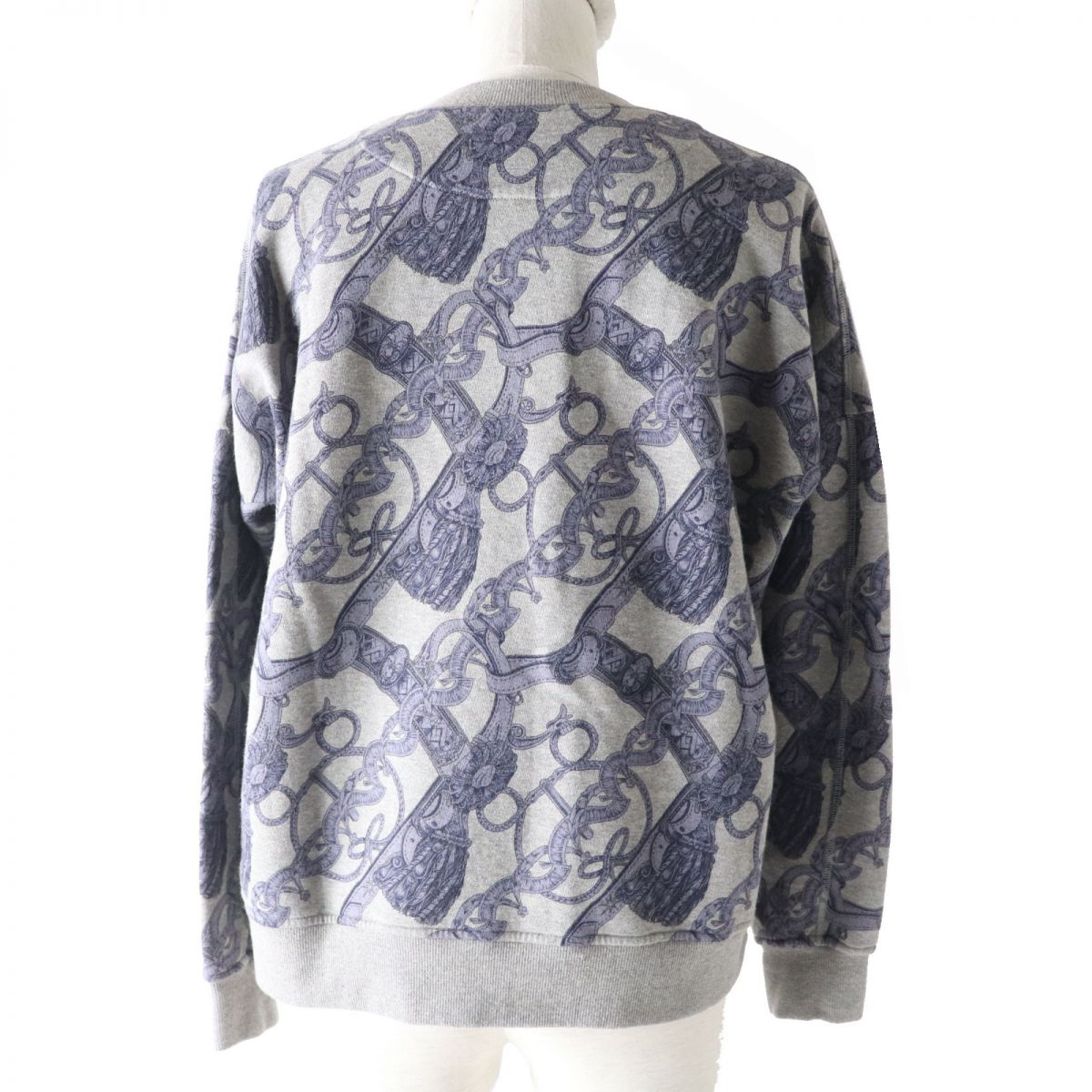 HERMES sweat Main: 86% cotton, Main: 14% camel, Part: 74% cotton, Part: 18% camel, Part: 8% polyurethane Gray x purple<br>Bride de Cour Women 34 Used