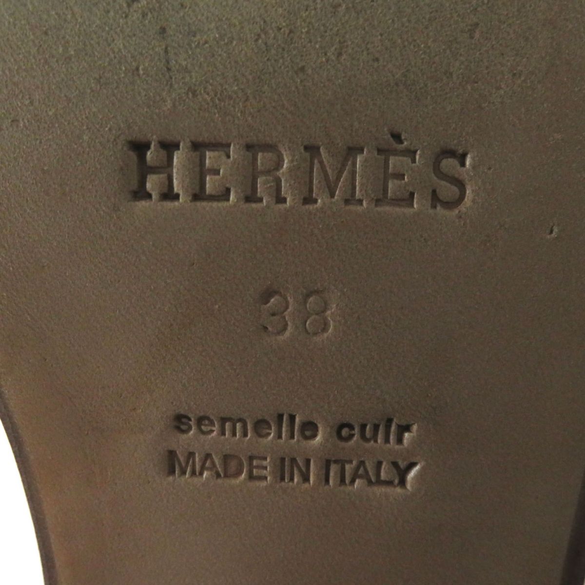HERMES boots leather Brown x silver 38