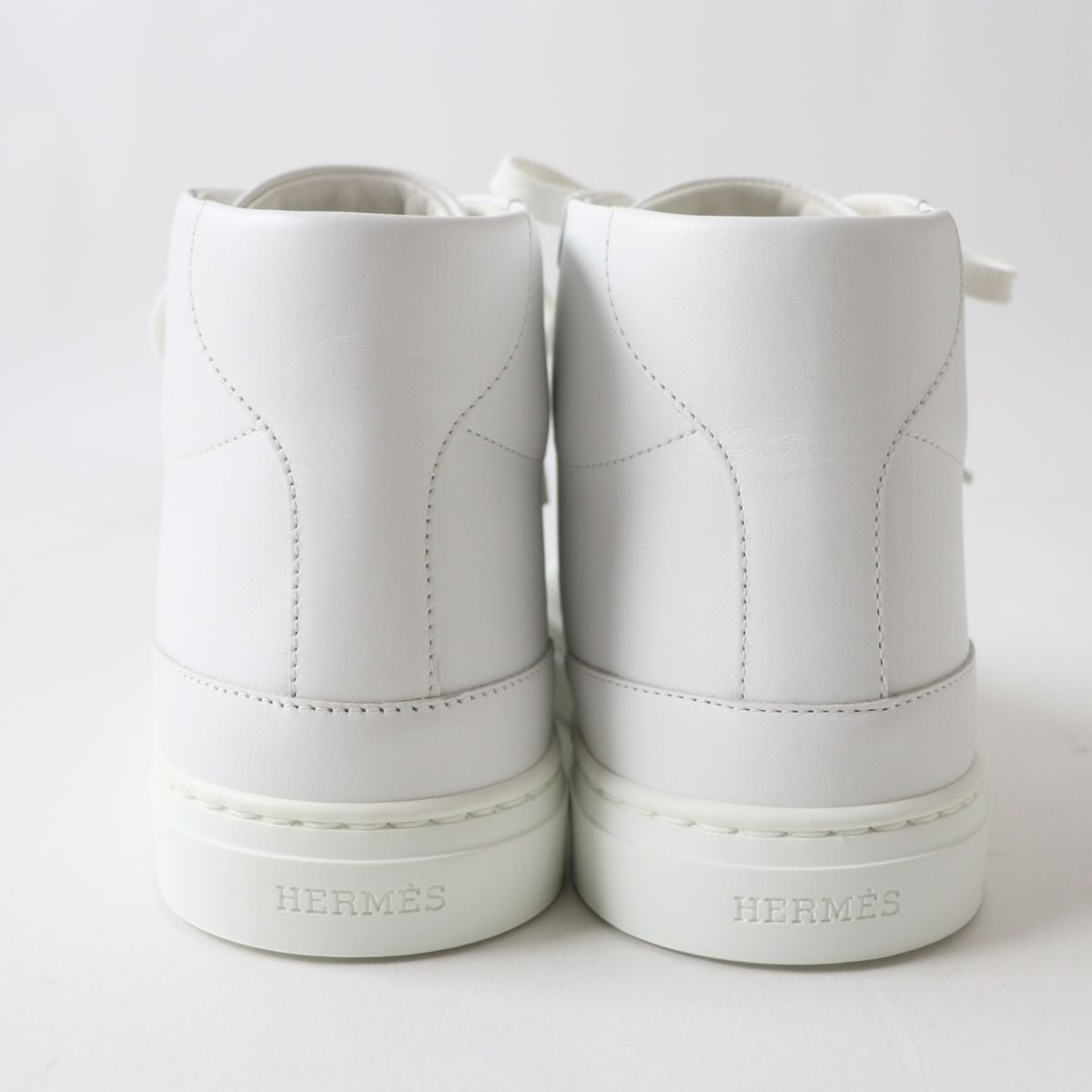 HERMES sneakers Part: Leather, Part: Kelly Metal White xSilver Metal Women 36.5 Used