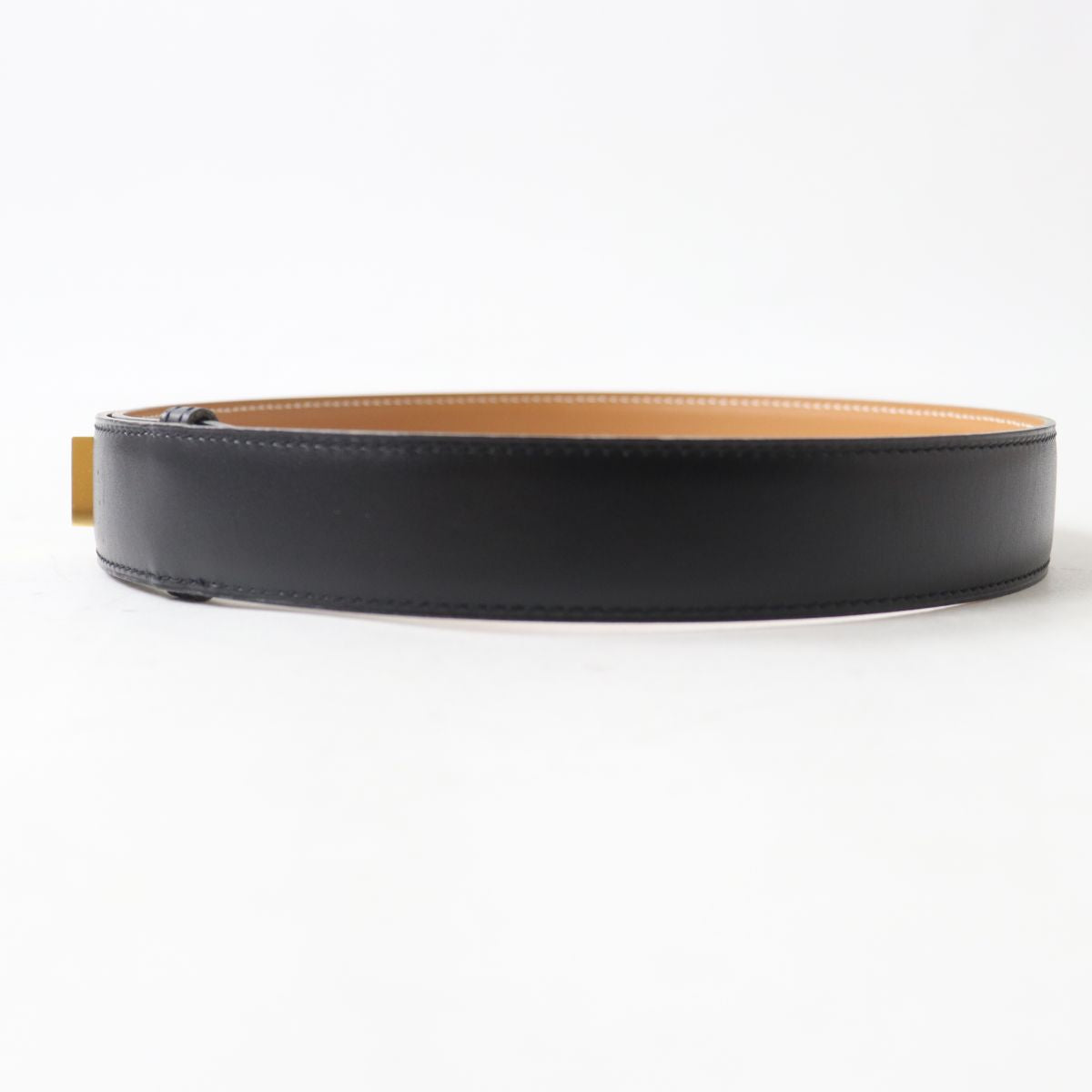 HERMES belt Main: Leather Black x Gold Metal Women Used