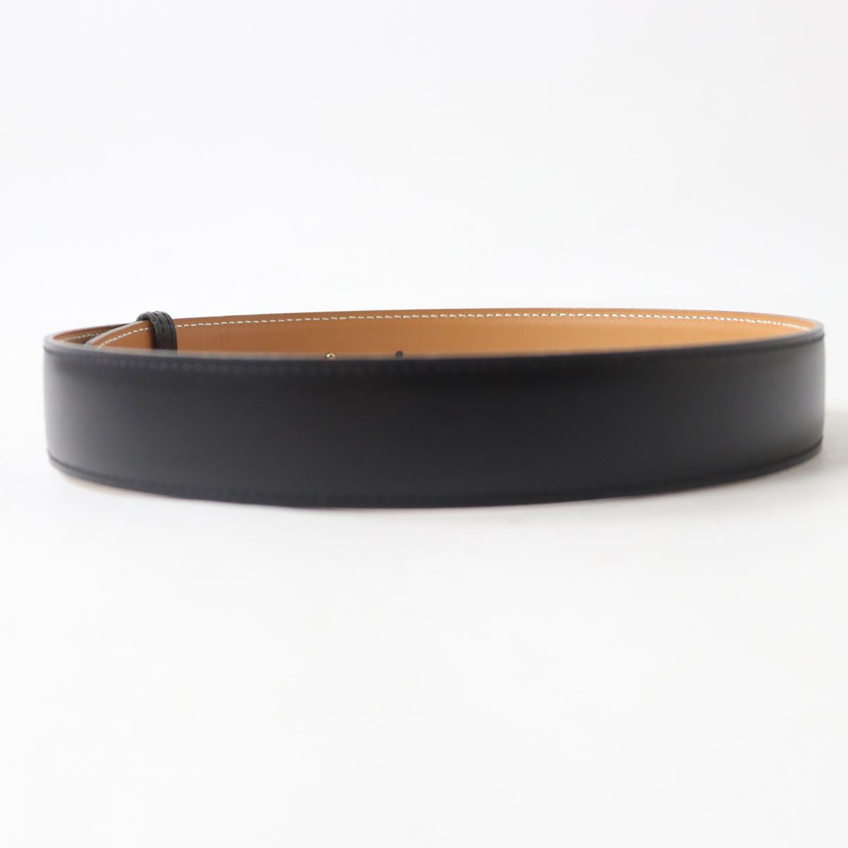 HERMES belt Main: Leather Black x Gold Metal Women Used