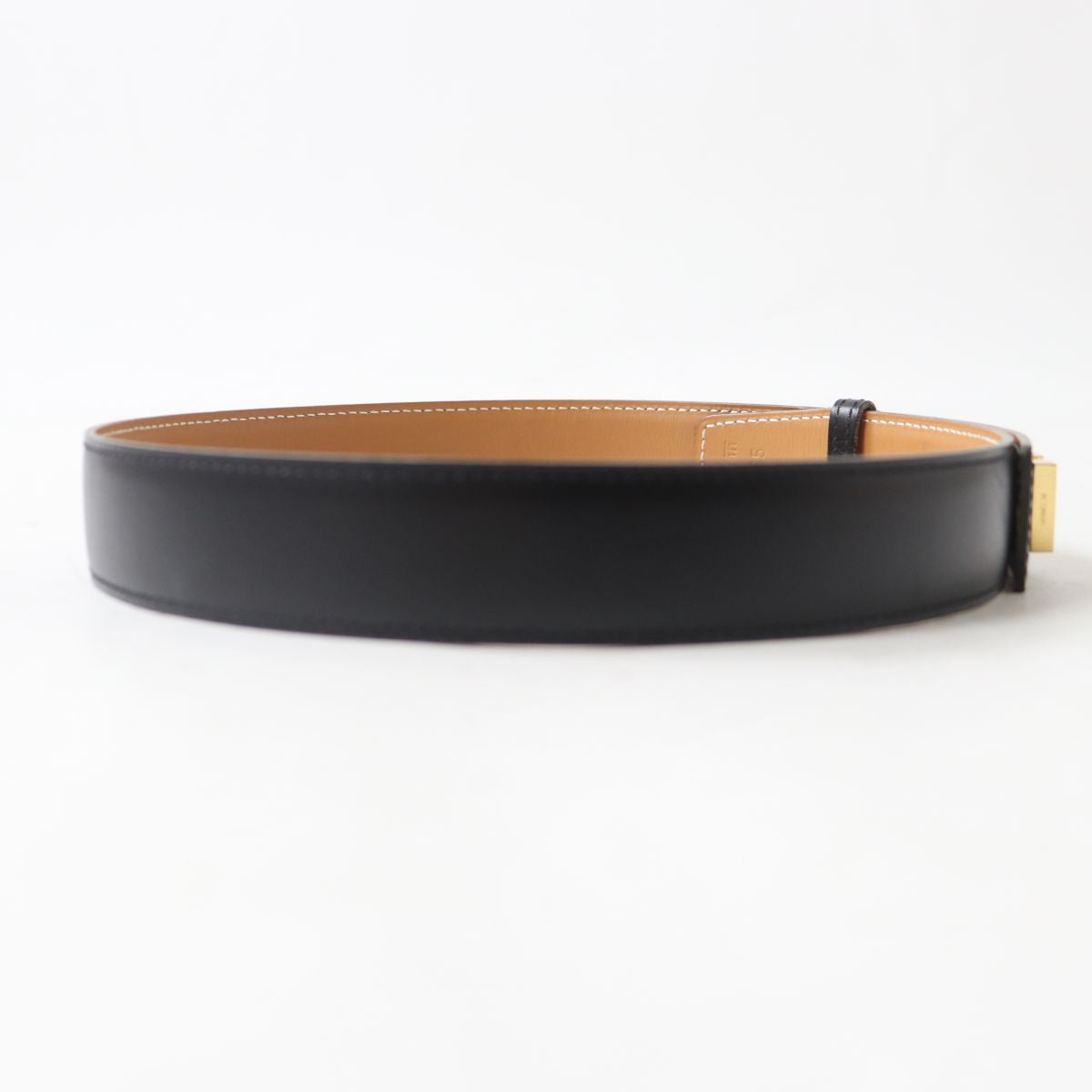 HERMES belt Main: Leather Black x Gold Metal Women Used