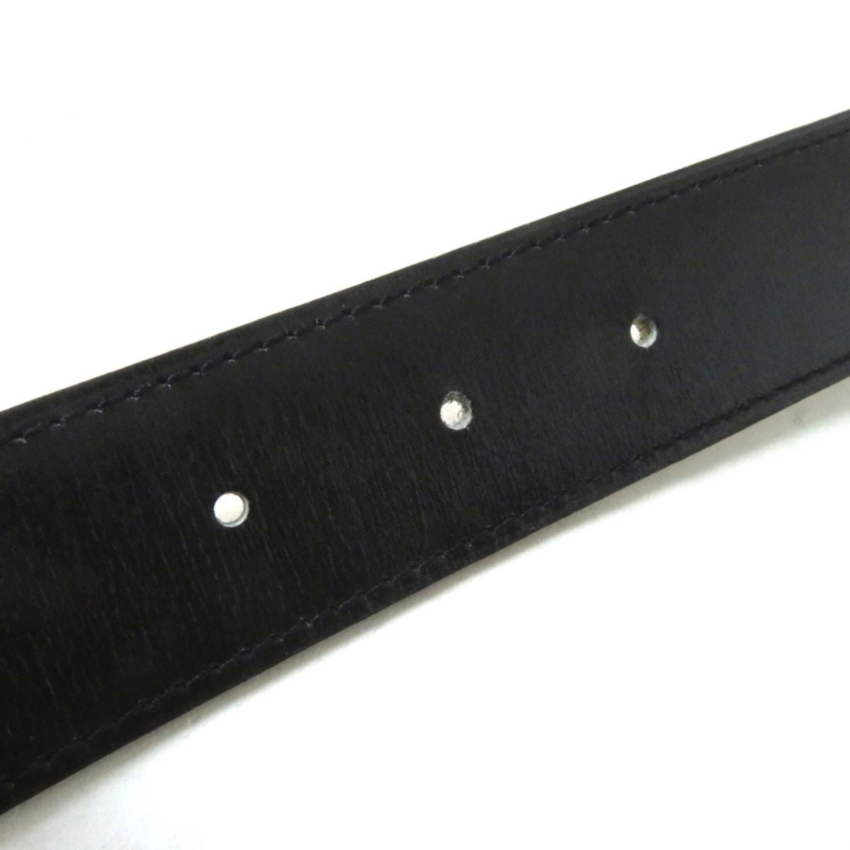 HERMES belt Main: Leather Black x Gold Metal Women Used