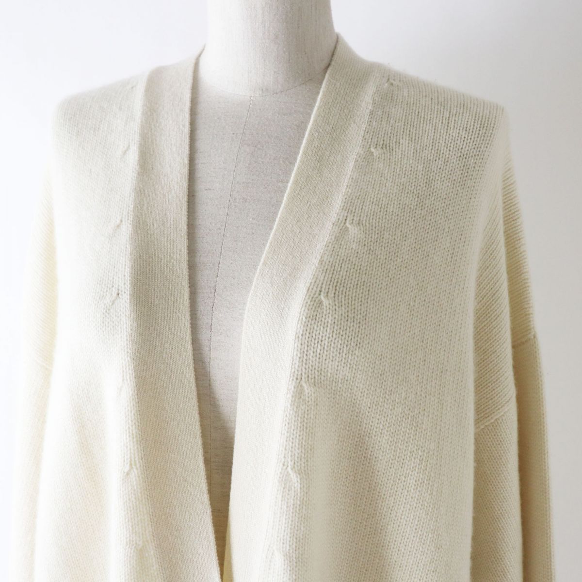 HERMES knit Main: 100% cashmere IvoryxSilverMetal Women 36 Used
