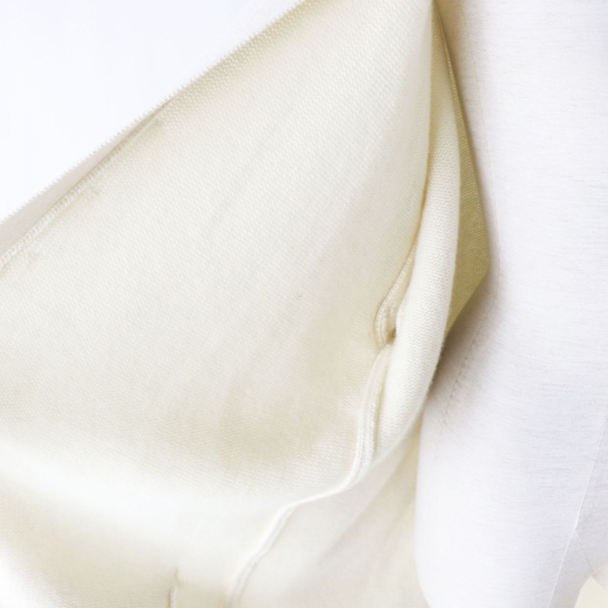 HERMES knit Main: 100% cashmere IvoryxSilverMetal Women 36 Used
