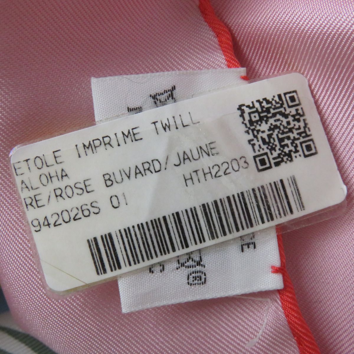 HERMES scarf silk Rose Buvard/Jaune Soleil Aloha rectangle