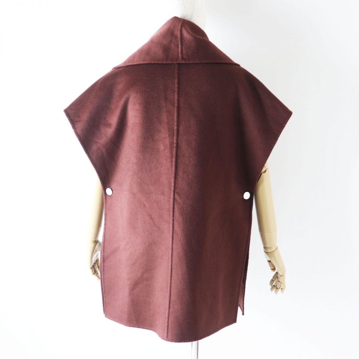 HERMES Best Main: 100% cashmere, Leather part: Sheepskin Brown Women 34 Used