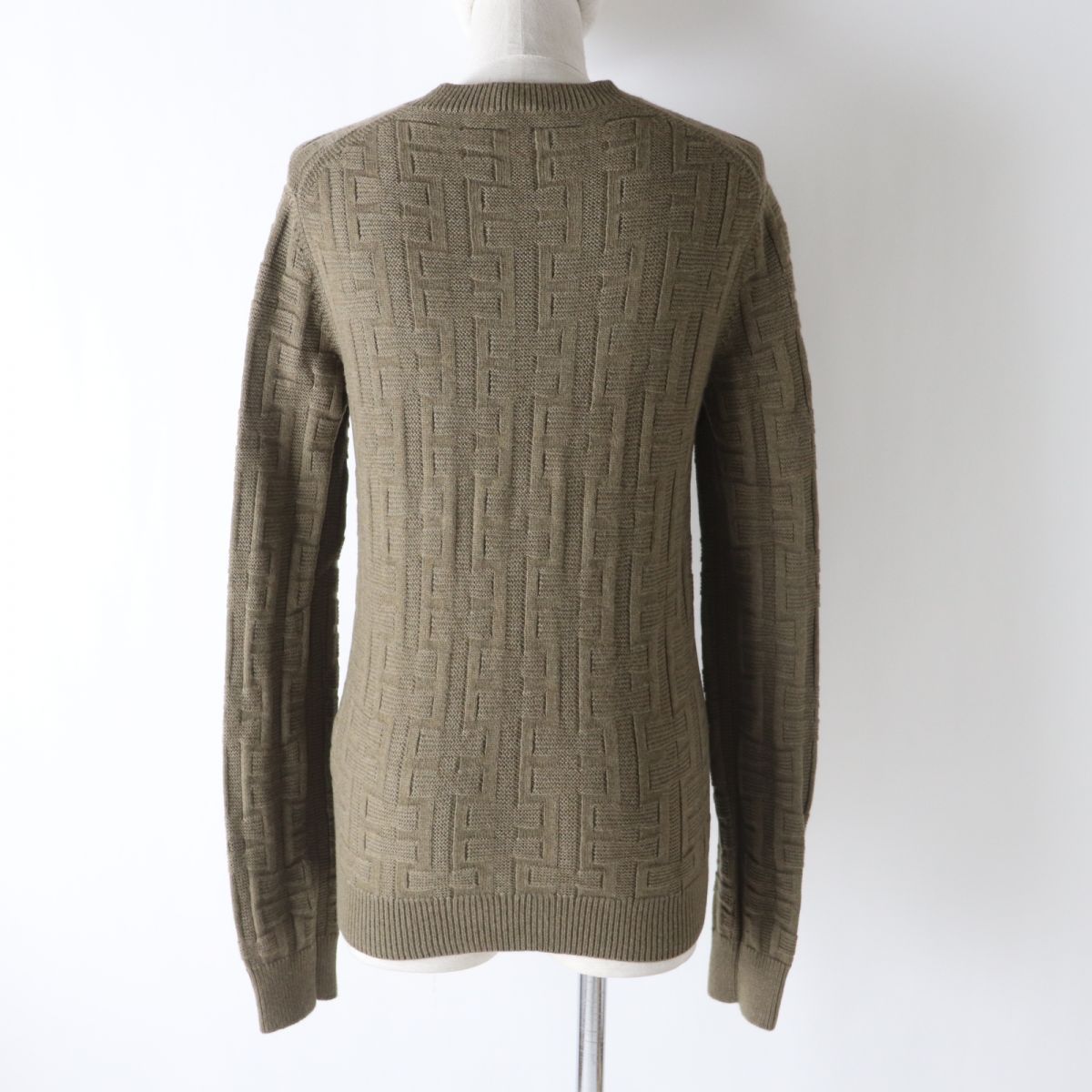HERMES knit Main: 100% virgin wool Khaki brown type Women 36 Used