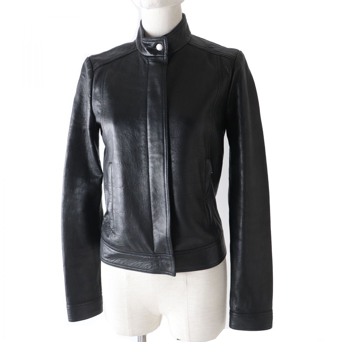 GUCCI Riders jacket Outer: 100% sheepskin, Lining: 100% rayon Outer: Black<br>Lining: Red Women 36 Used