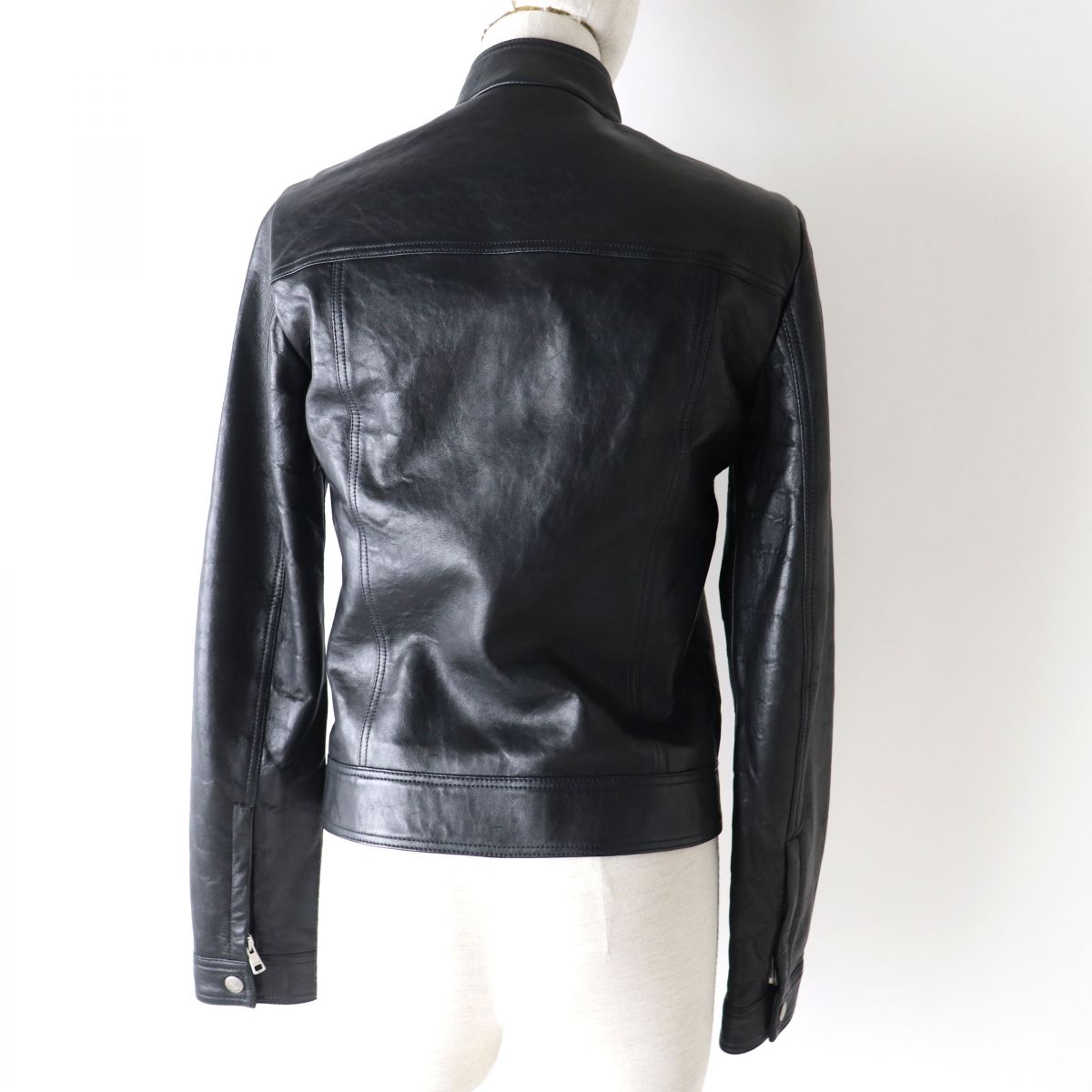 GUCCI Riders jacket Outer: 100% sheepskin, Lining: 100% rayon Outer: Black<br>Lining: Red Women 36 Used