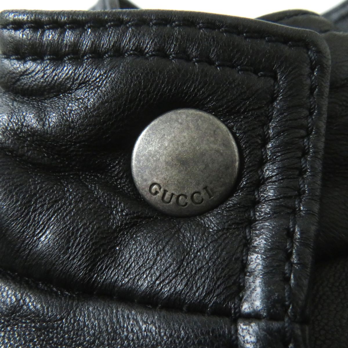 GUCCI Riders jacket Outer: 100% sheepskin, Lining: 100% rayon Outer: Black<br>Lining: Red Women 36 Used