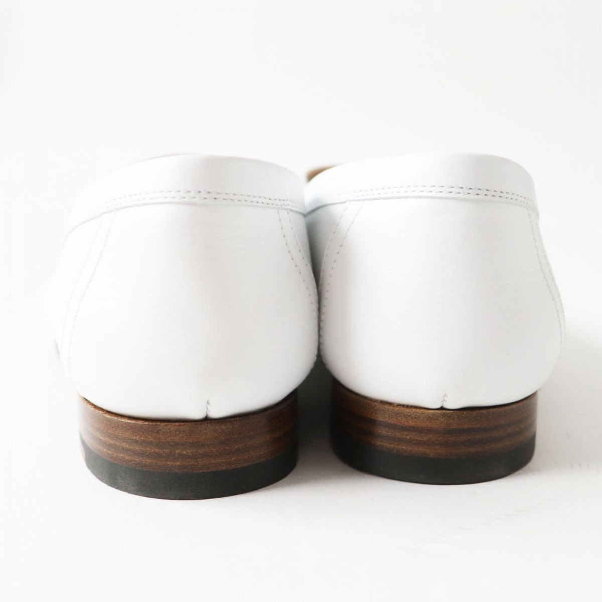 HERMES loafers Main: Leather White x Beige x Silver Metal Women 36 Used