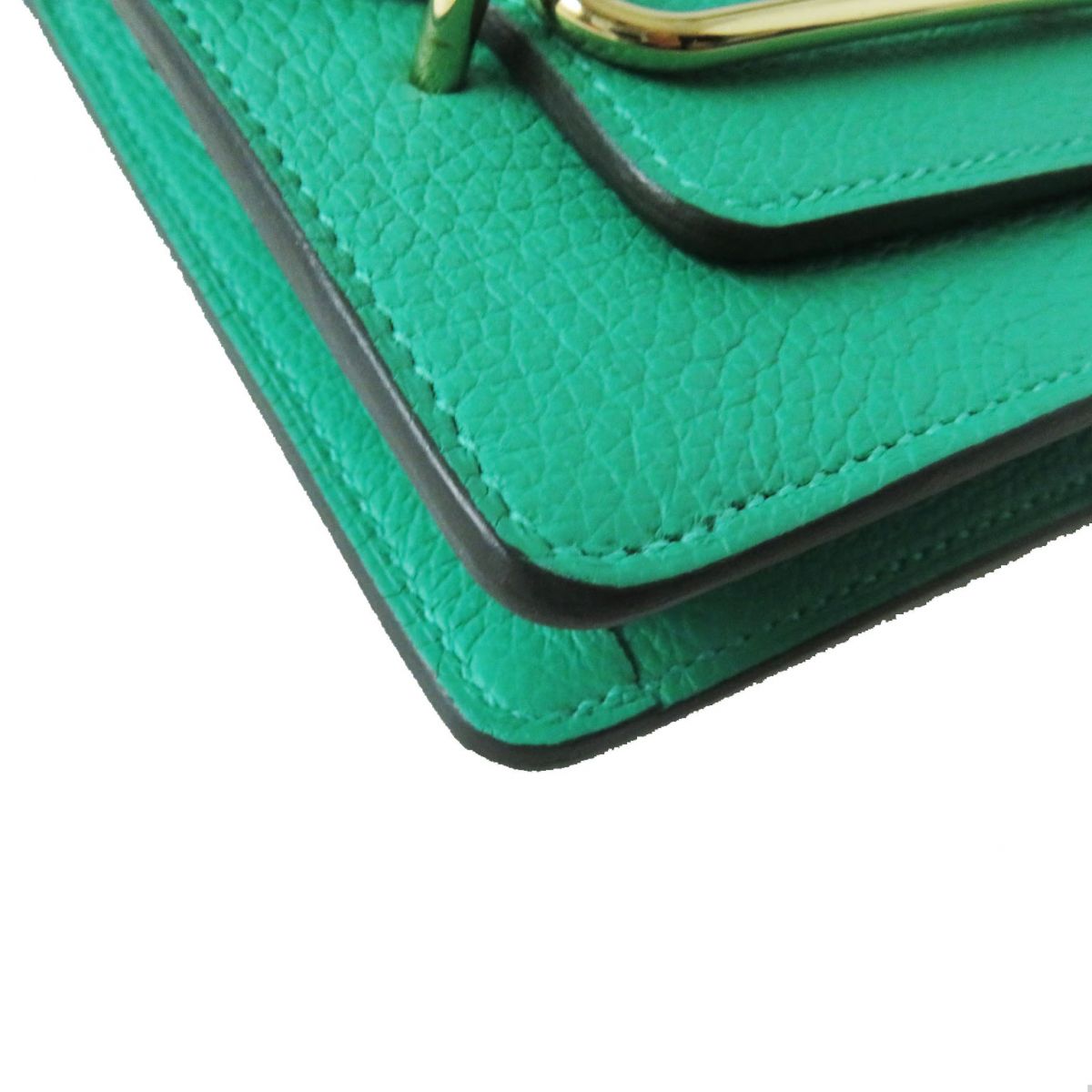 HERMES Coin case leather mint Ruri