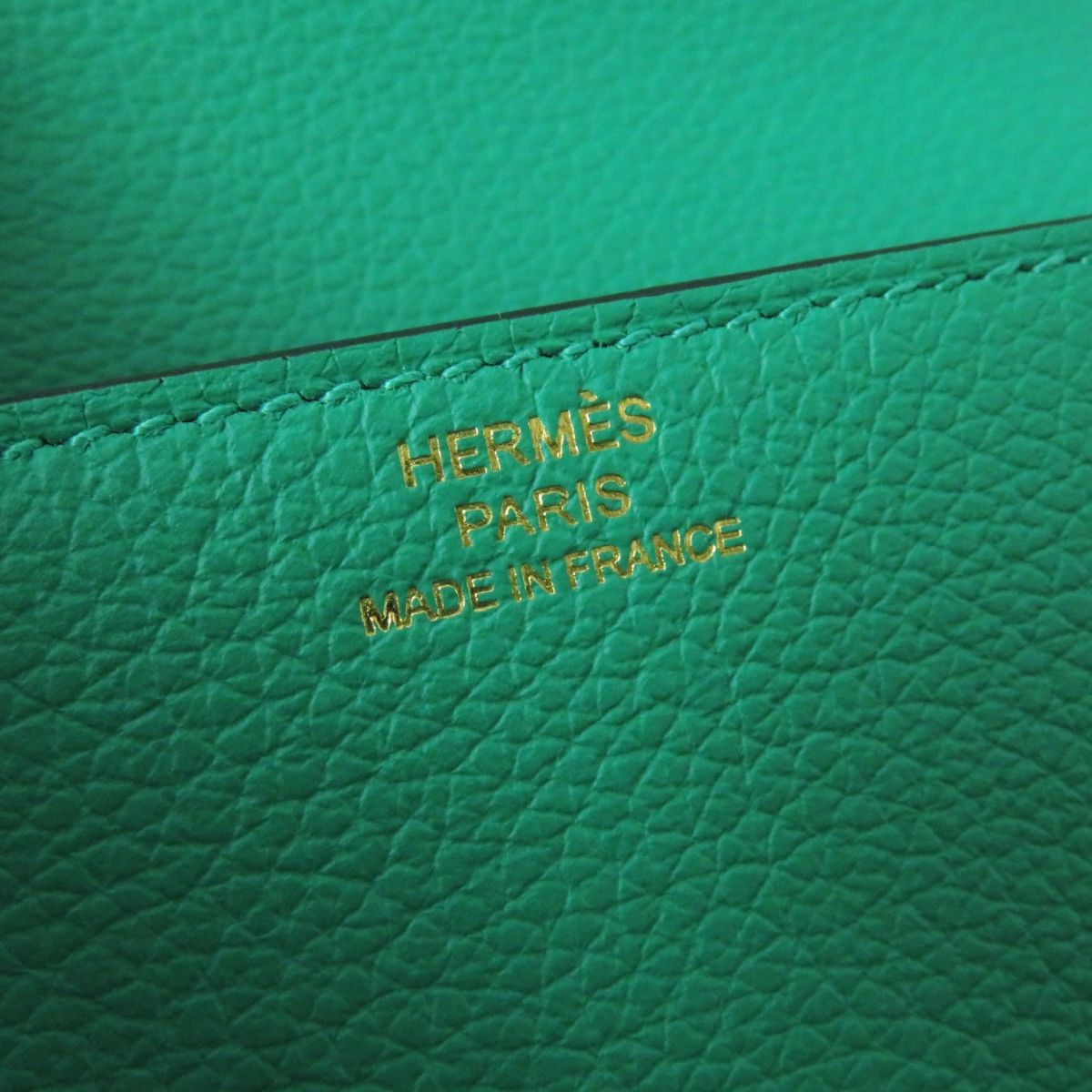 HERMES Coin case leather mint Ruri