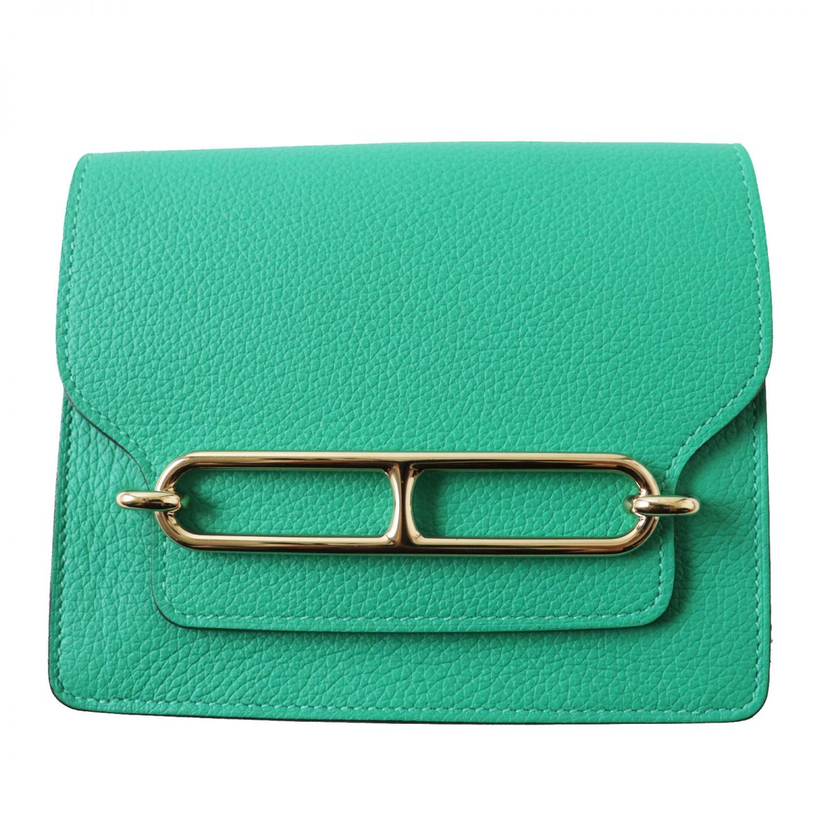 HERMES Coin case leather mint Ruri