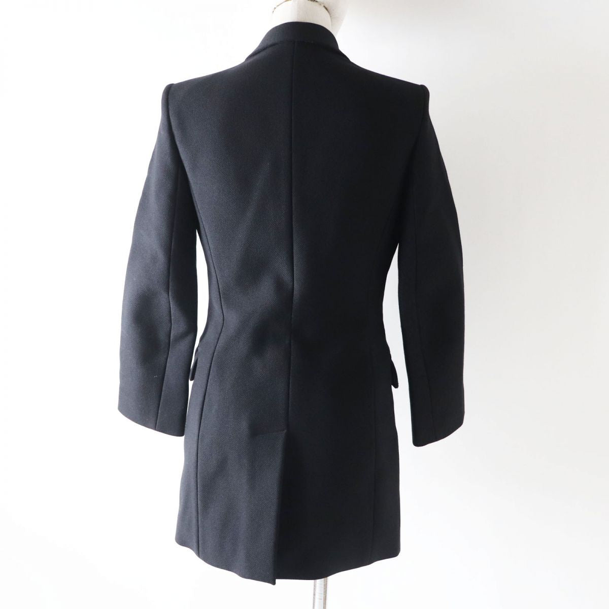 HERMES tailored jacket Outer: 70% nylon, Outer: 30% wool, Lining: 85% rayon, Lining: 15% silk, Sleeve lining: 100% cupra black Women 34 Used