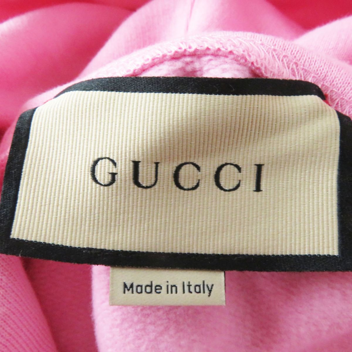 GUCCI Hoodie Main: 100% cotton, Part: 99% cotton, Part: 1% polyurethane, Part: 100% polyester Pink x Yellow Women M Used