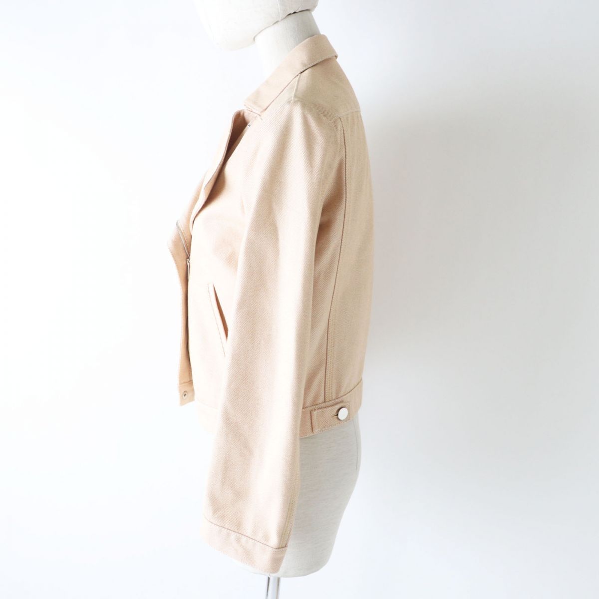 HERMES Riders jacket Main: 100% cotton Orange beige type Women 34 Used