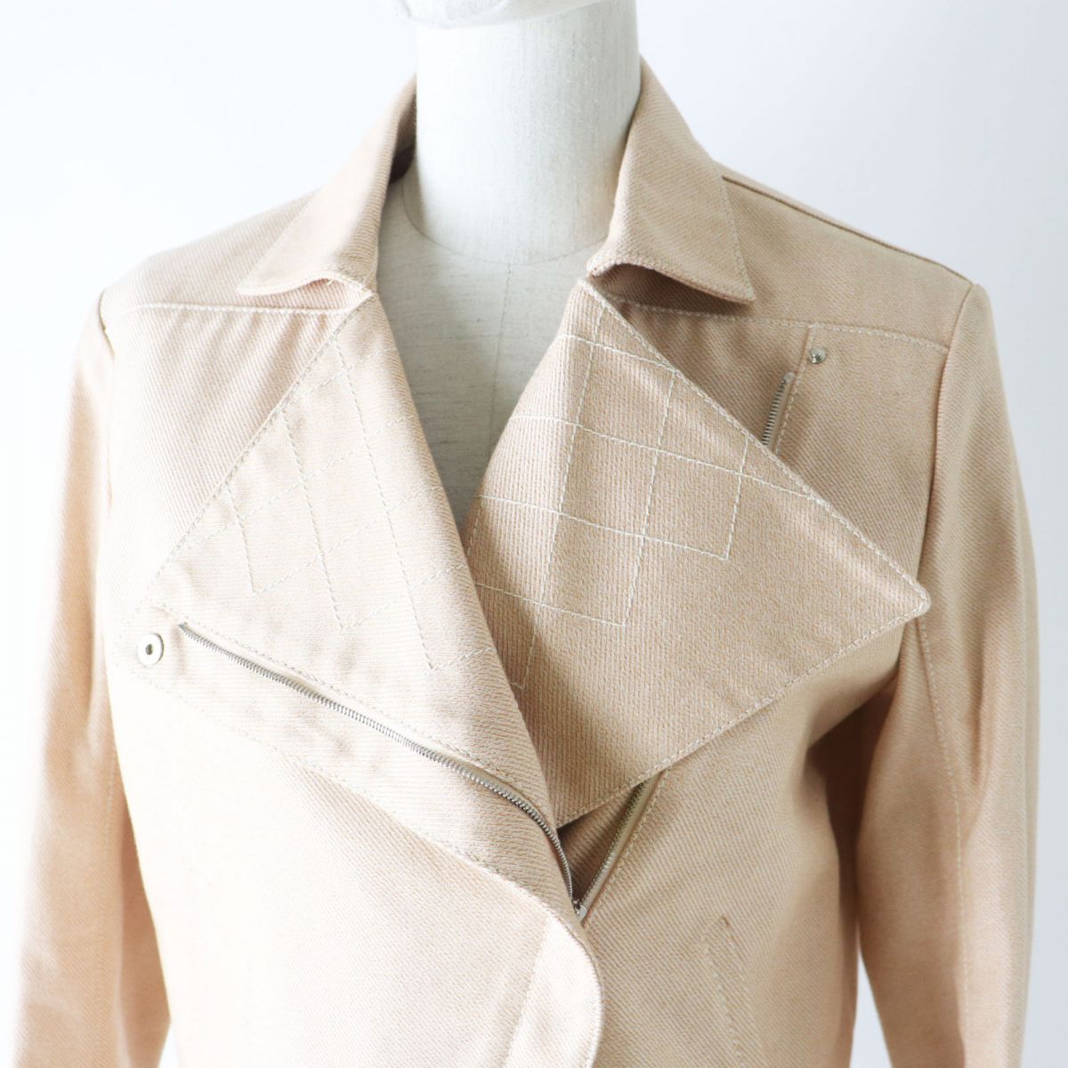 HERMES Riders jacket Main: 100% cotton Orange beige type Women 34 Used