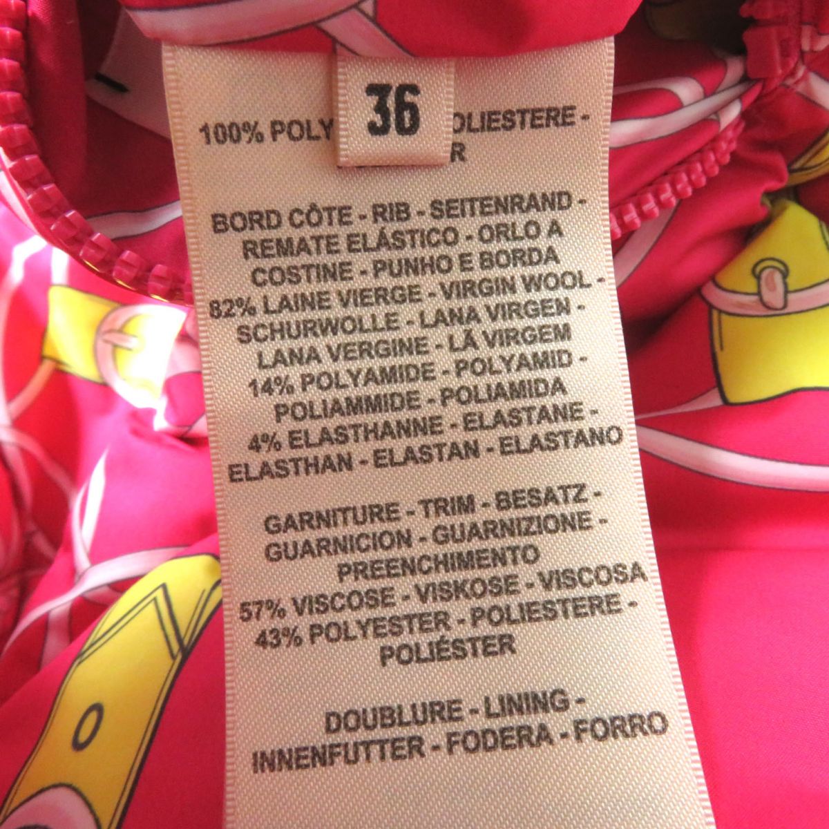 HERMES Best Main: 100% polyester, part: 82% virgin wool, part: 14% polyamide (nylon), part: 4% elastane (polyurethane), part: 57% rayon, 43% polyester Fusha pink<br>La Promenade du Matin/Morning Walk Women 36 Used
